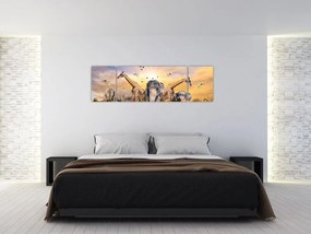 Obraz - Afrykańskie zwierzęta (170x50 cm)