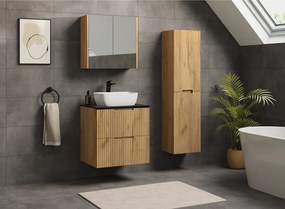 VENA Szafka łazienkowa ryflowana pod umywalkę 46 x 60 x 57 dąb craft złoty