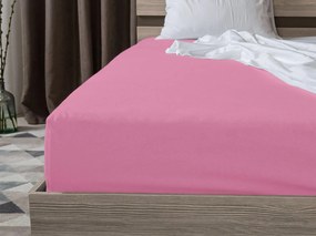 PrzytulneMieszkanie.pl Bawełniane prześcieradło z gumką STANDARD 90 x 200 cm różowe