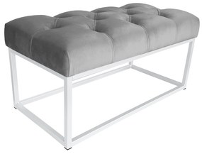 Ławka CHESTERFIELD LOFT podstawa biała pufa podnóżek MG17