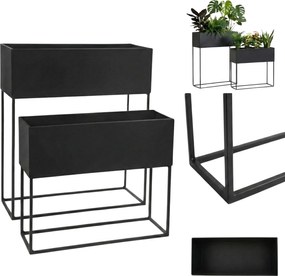 Kwietniki loft metalowe podłużne TINO, 2 stojaki