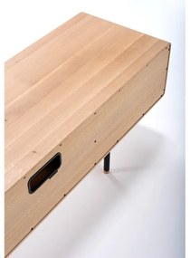 Czarno-naturalna szafka pod TV z litego drewna dębowego 160x48 cm Fina – Gazzda
