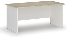 Biurko PRIMO WHITE, 160x80 cm, biały/dąb naturalny