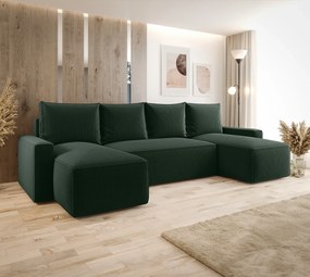 Zielony narożnik sztruksowy z pojemnikiem Z5-N26