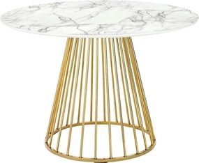 Stół na drucianej podstawie Glam Marble 110 imitacja marmuru