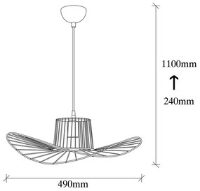 Czarna lampa wisząca Opviq lights Tel Hat, ø 50 cm