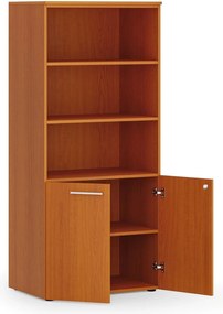 Szafa biurowa z drzwiami niskimi PRIMO WOOD, 800 x 500 x 1781 mm, czereśnia