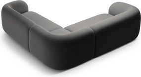 Ciemnoszary aksamitny narożnik Kate – Micadoni