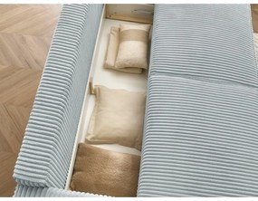 Jasnoszara sztruksowa rozkładana/ze schowkiem sofa 244 cm Chelsea – Bobochic Paris