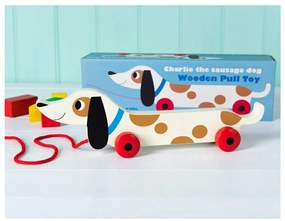 Drewniany jamnik na sznurku Rex London Charlie The Sausage Dog, dł. 31,5 cm