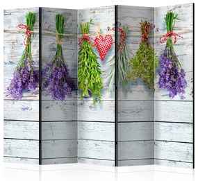 Parawan akustyczny Kwiaty 225x172 cm 5-częściowy wielokolorowy ARTGEIST B