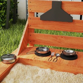 Outsunny Piaskownica z osłoną przeciwsłoneczną Piracki Statek, w zestawie zestaw kuchenny dla dzieci, Drewno Jodłowe, 180 x 103 x 144,5 cm, Pomarańczowy