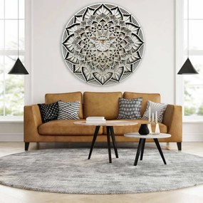 Duży, 3D, drewniany obraz ścienny I Mandala komunikacji