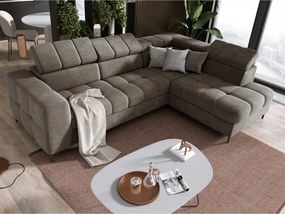 Narożnik PABLOS układ L strona Prawa w tkaninie VOGUE 04 regulowane zagłówki z funkcją spania