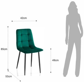 Zielone krzesła zestaw 2 szt. z aksamitu Faffy – Tomasucci