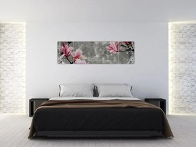 Obraz z kwiatami (170x50 cm)