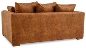Koniakowa sofa z imitacji skóry 175 cm Hamburg – Scandic