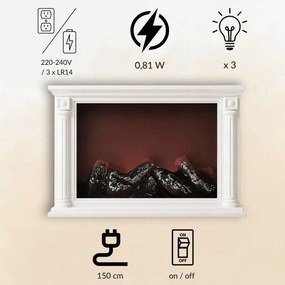 Kominek dekoracyjny LED w stylu klasycznym, 10 x 33 x 21 cm