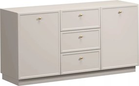 Komoda Lorini 150 cm z szufladami - kaszmir / złote uchwyty