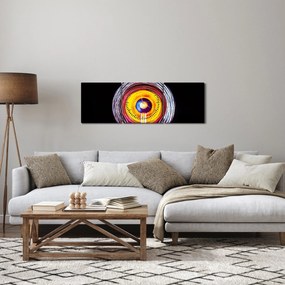 Obraz świateł w kręgu (z zegarem) (90x30 cm)