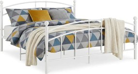 Białe metalowe łóżko małżeńskie 180x200 cm C4-Z10