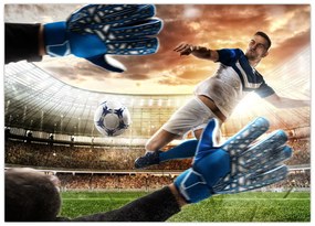 Obraz na szkle - Piłkarz (70x50 cm)