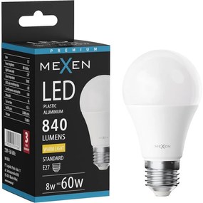 Mexen Nova żarówka LED E27, A60, 8W, Ciepła - 3000K, 840 lm - L100-E27-0830-01