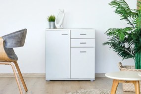 Komoda dwudrzwiowa z dwiema szufladami Luck II - biały