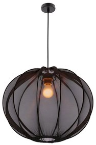 Czarna lampa wisząca z tekstylnym kloszem ø 52 cm Mellow – Candellux Lighting