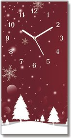Zegar ścienny Choinki Święta Płatki Śniegu