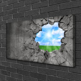 Obraz canvas Artystyczna Iluzja Pękniętej Ściany