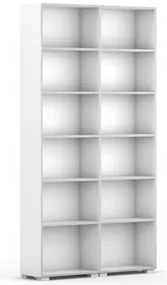 Biblioteka SILVER LINE, 2 kolumny, 2230 x 1200 x 400 mm, biały
