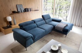 Granatowy narożnik welurowy rozkładany M9-E96