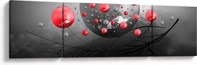 Obraz czerwonych abstrakcyjnych kul (170x50 cm)