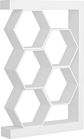 Nowoczesny, biały regał, 90 x 24,6 x 140 cm | Płyta wiórowa pokryta melaminą w 100%, grubość 18 mm | Stylowe rozwiązanie do przechowywania w