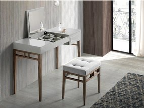 Szara toaletka z drewna i orzecha włoskiego z lustrem 7001 ANGEL CERDA