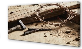 Zdjęcie na płótnie Krzyż, Ciernie i Młotek