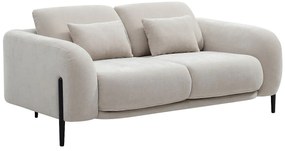 Kanapa 2-osobowa z rozkładanym oparciem, beżowa tkanina ARAVIO