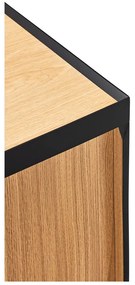 Czarno-naturalna niska komoda w dekorze dębu 110x85 cm Arista – Teulat