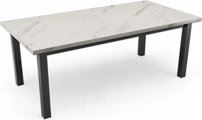 STÓŁ PROSTOKĄTNY NOWOCZESNY + Marmur Biały Laminat 80x140/180 + nogi drewniane