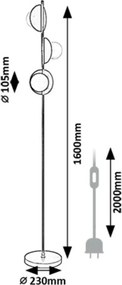 Rabalux 74223 designerska lampa podłogowa Jules, G9, 3x maks. 5W, IP20