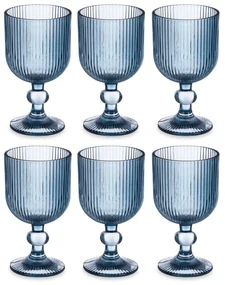Zestaw kieliszków do wina LINES z ryflowanego szkła, 6 sztuk, 260 ml