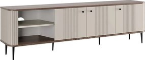 Szafka RTV Vesper 3D 187 cm - kaszmir / orzech / czarne nogi