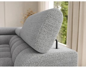 Szary rozkładany narożnik z materiału bouclé (prawostronny/w kształcie litery U) Feraria – ELTAP