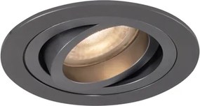 Nowoczesny podtynkowy reflektor LED Rondoo, grafitowy, GU10, 50 mm, obrotowe