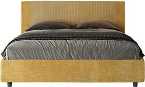 Łóżko bez stelaża tapicerowane 160x210 tkaniny Labirinto 06 Żółty Rosal