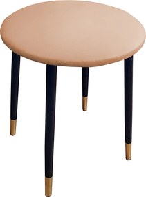 Taboret TRIX stelaż metalowy STOŁEK LOFT : Kolor nogi - Czarno-złota stożek, Kolor tkaniny - EKO-SKÓRA - 14D, Typ tkaniny - Eko-skóra