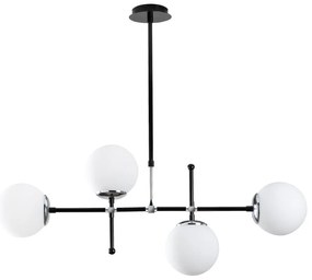 Czarno-biała lampa wisząca ze szklanym kloszem My Legend – Opviq lights