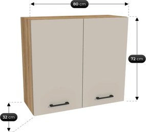 Zestaw Mebli Kuchennych MODERN 260 cm Dąb Evoke/Kaszmir Nowoczesny