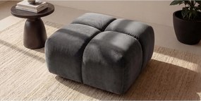 Pufa, podnóżek, tkanina welurowa Bluvel, Popielaty, Averro